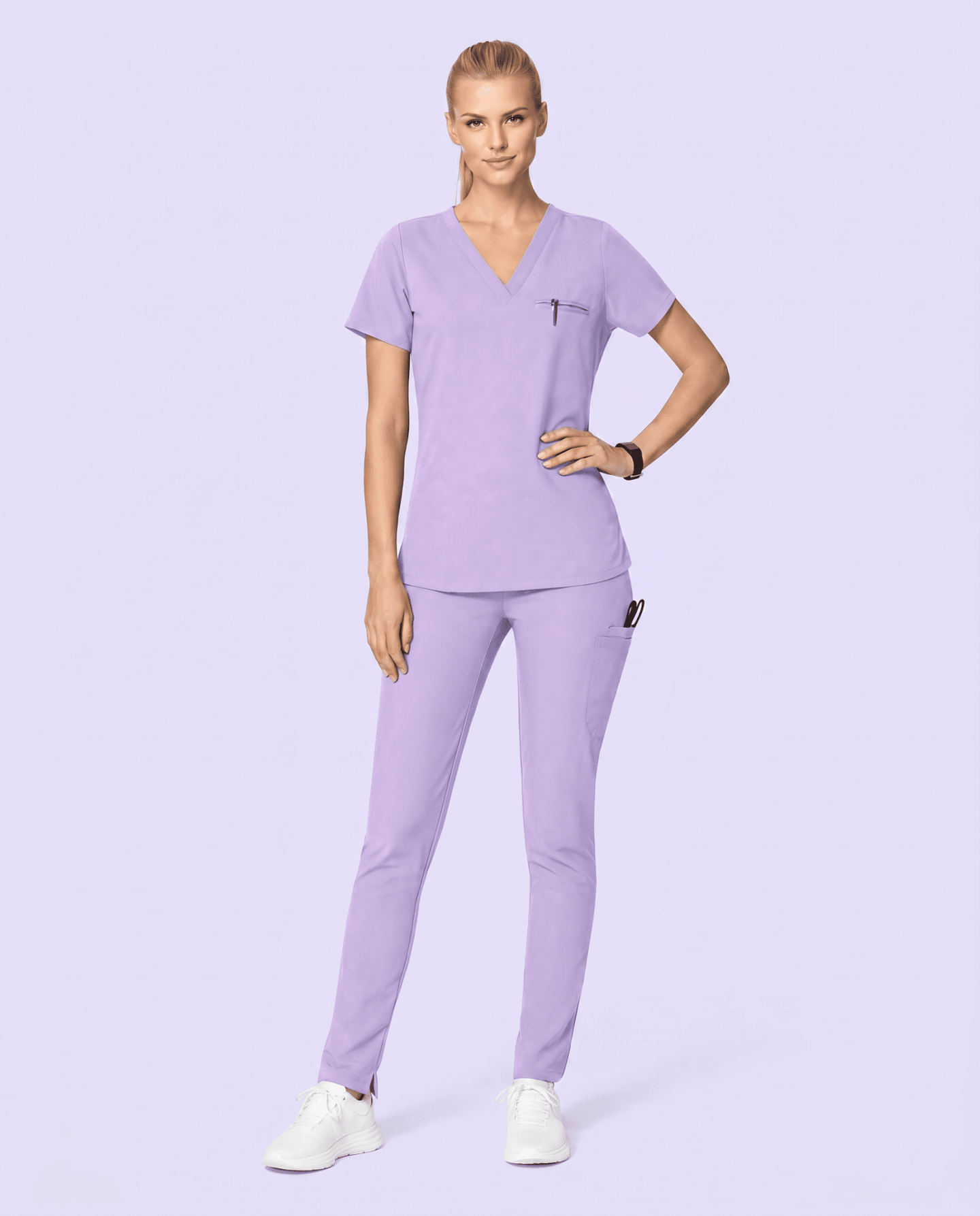 Women's Slim 6-Pocket Pant Lavender - Scrubloop