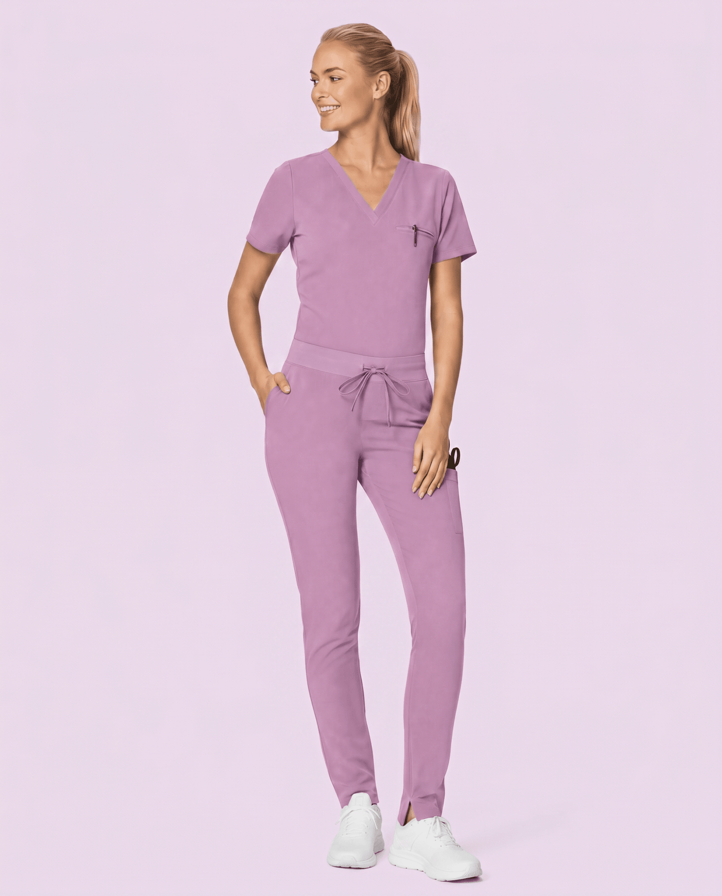 Women's Slim 6-Pocket Pant Lilac - Scrubloop
