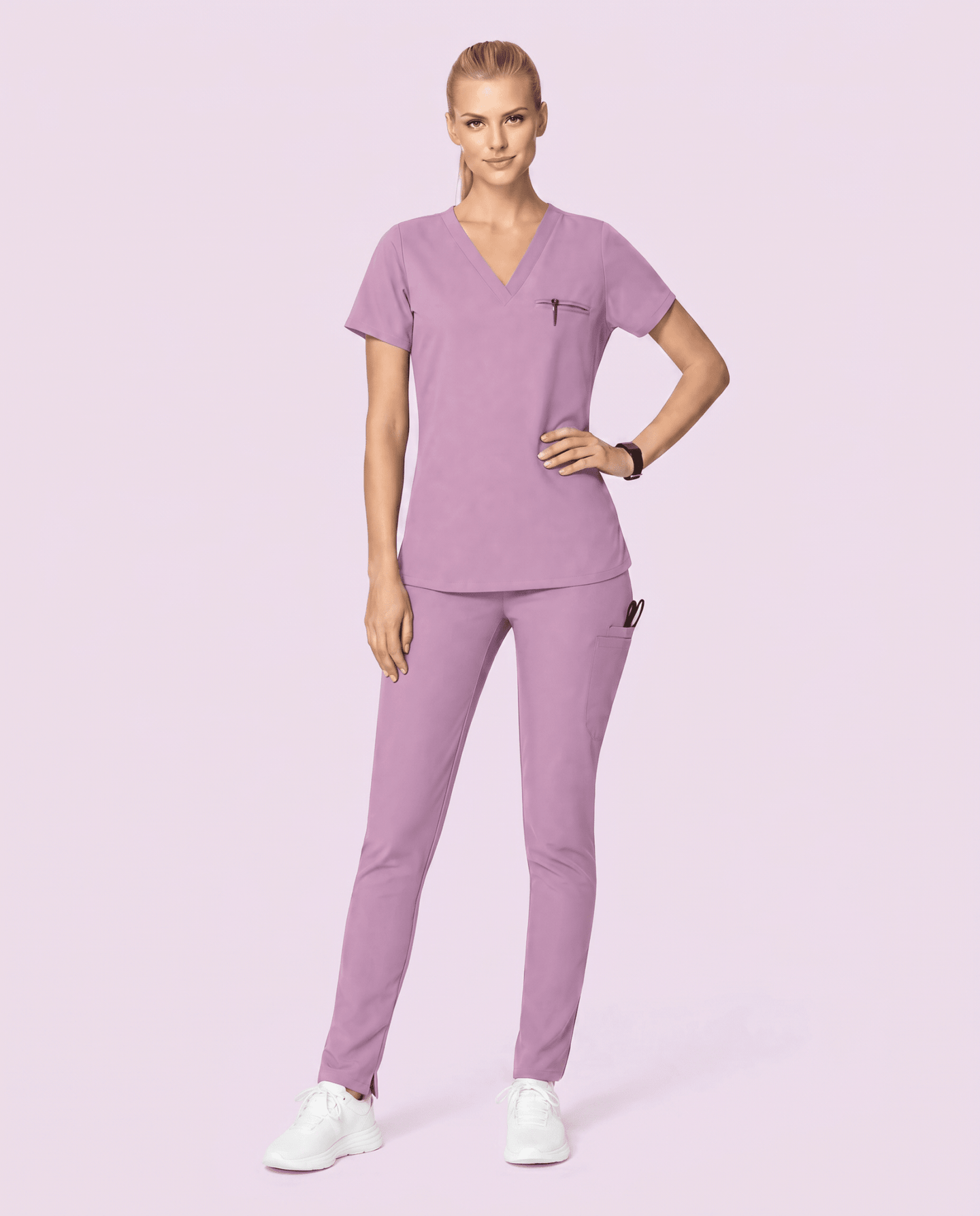 Women's Slim 6-Pocket Pant Lilac - Scrubloop