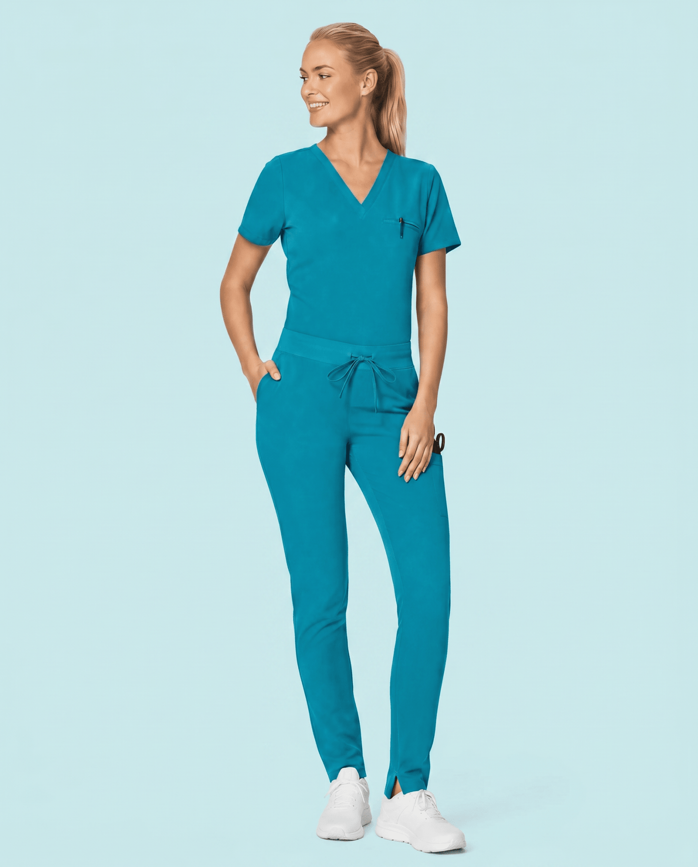 Women's Slim 6-Pocket Pant Marina - Scrubloop