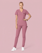Women's Slim 6-Pocket Pant Mauve - Scrubloop