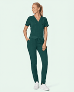 Women's Slim 6-Pocket Pant Midnight Green - Scrubloop