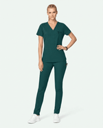 Women's Slim 6-Pocket Pant Midnight Green - Scrubloop