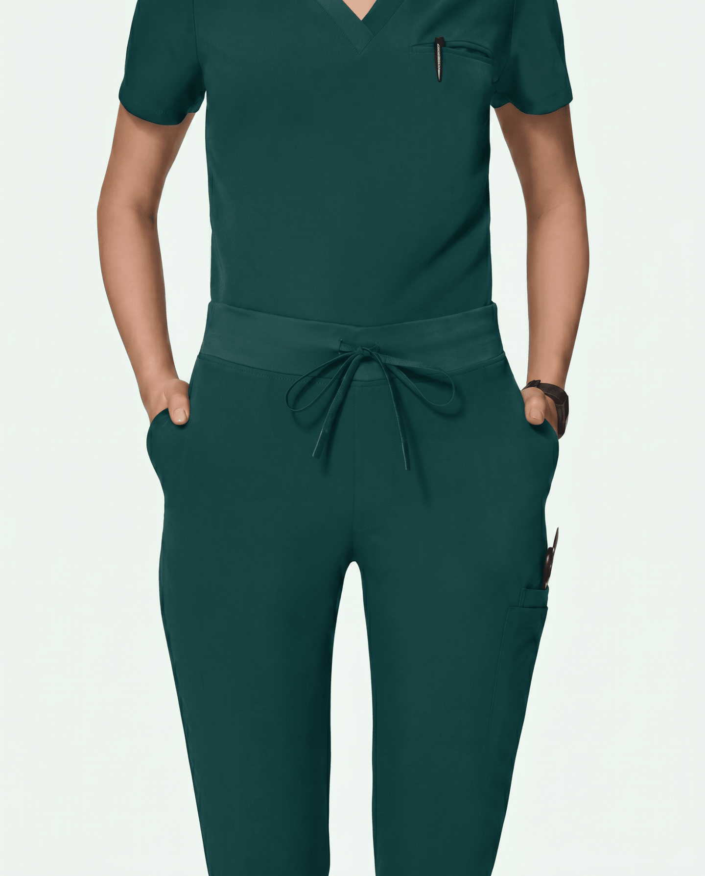 Women's Slim 6-Pocket Pant Midnight Green - Scrubloop