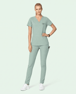 Women's Slim 6-Pocket Pant Mint - Scrubloop