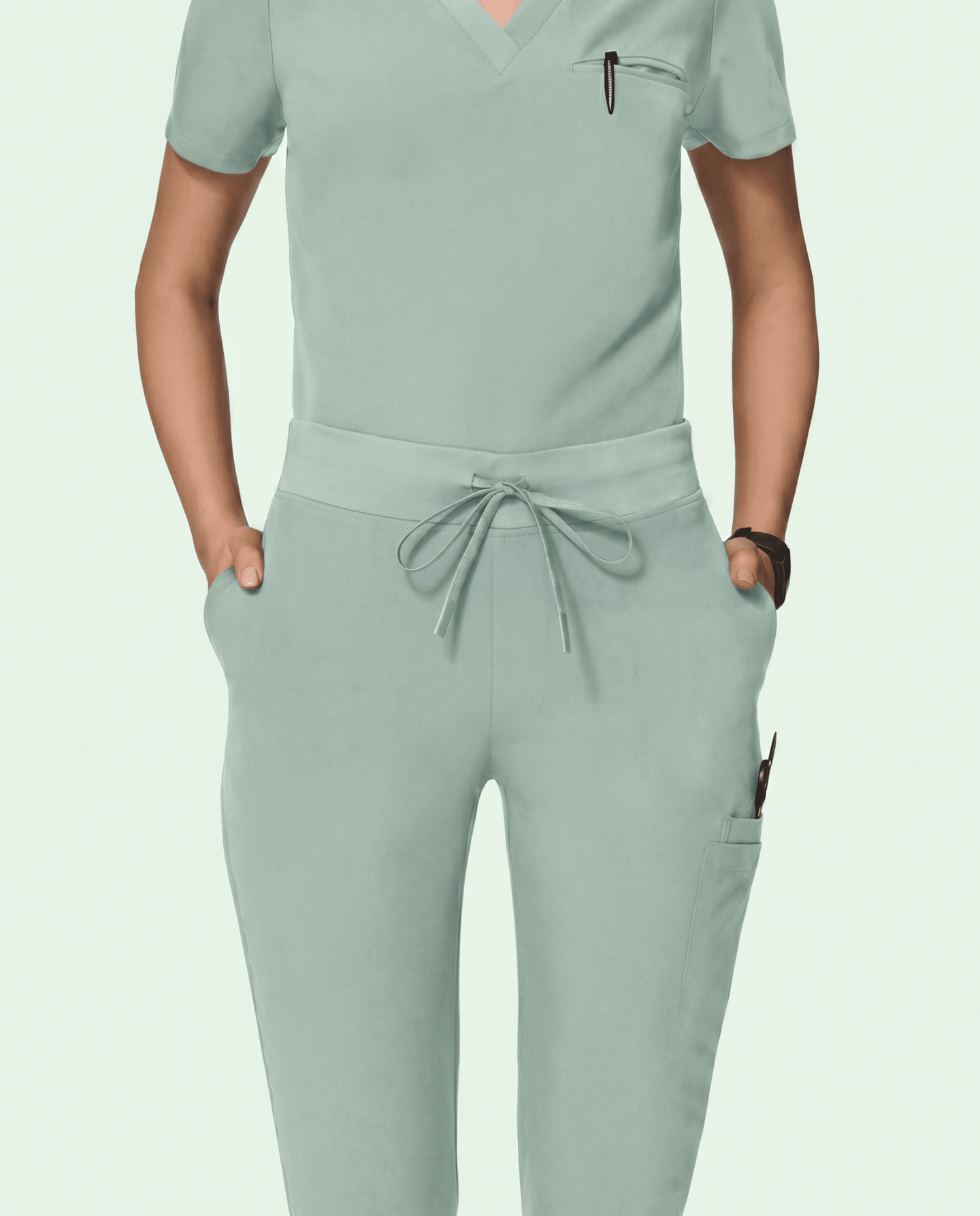 Women's Slim 6-Pocket Pant Mint - Scrubloop