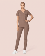 Women's Slim 6-Pocket Pant Mocha - Scrubloop