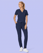 Women's Slim 6-Pocket Pant Navy - Scrubloop
