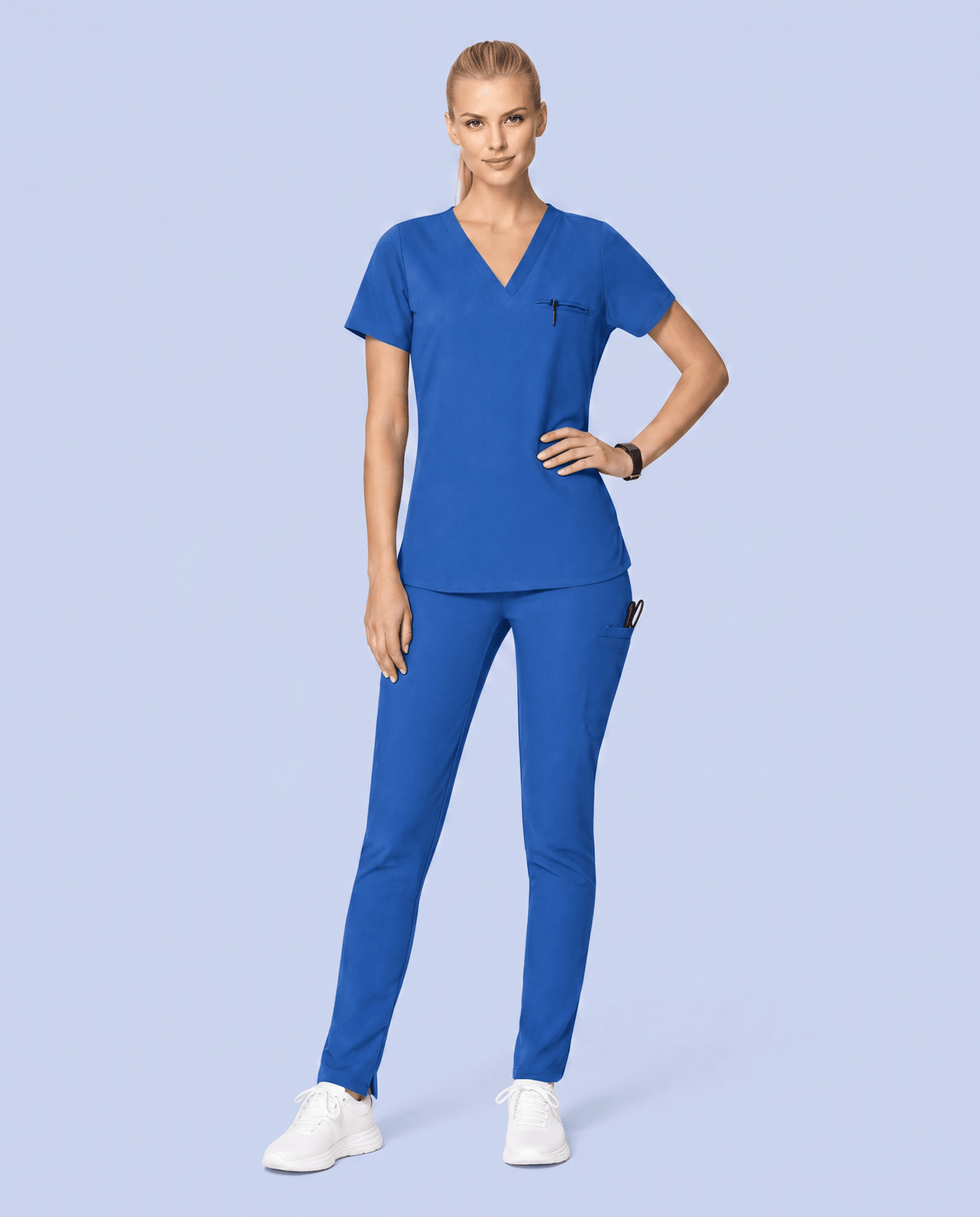 Women's Slim 6-Pocket Pant Royal Blue - Scrubloop