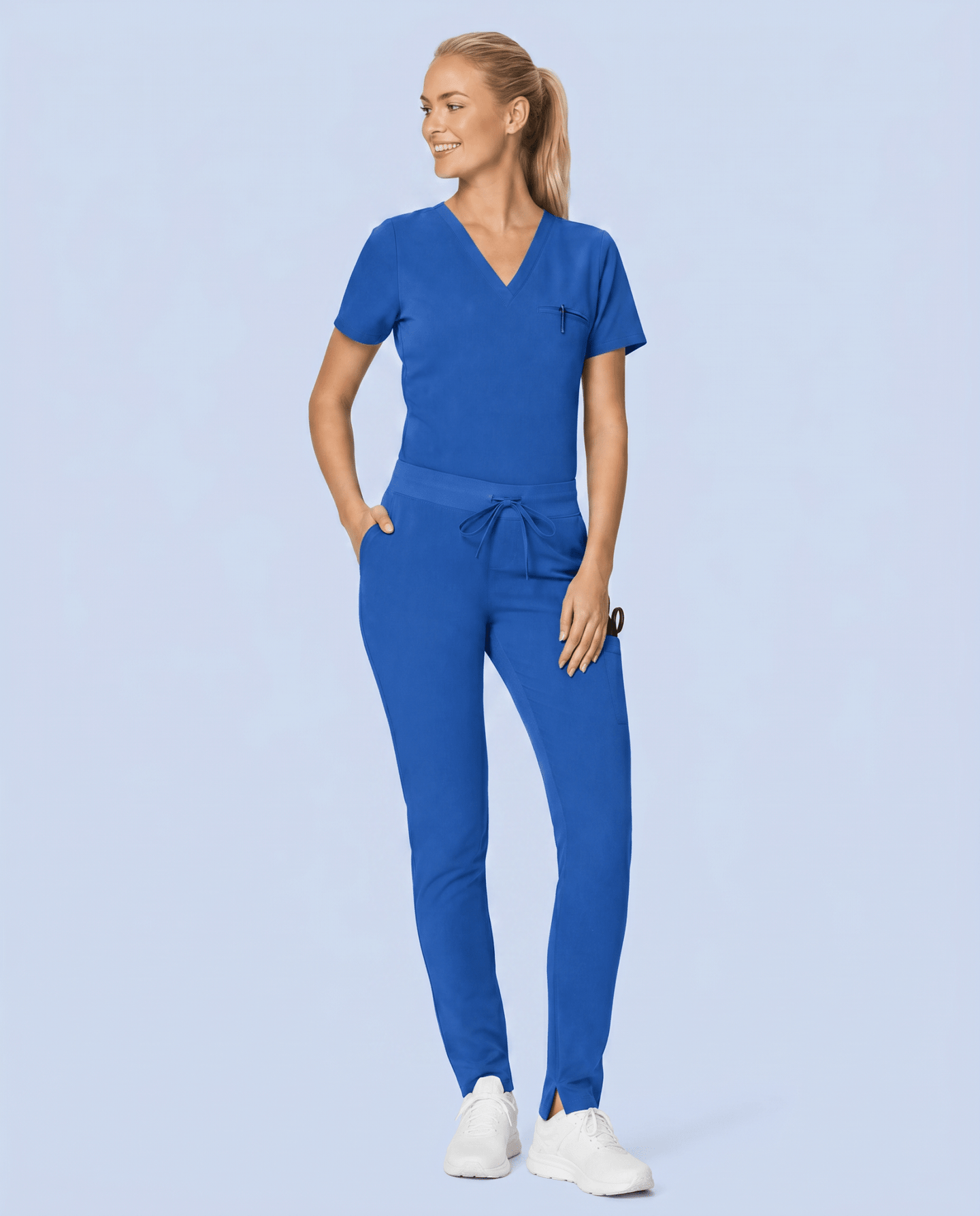 Women's Slim 6-Pocket Pant Royal Blue - Scrubloop