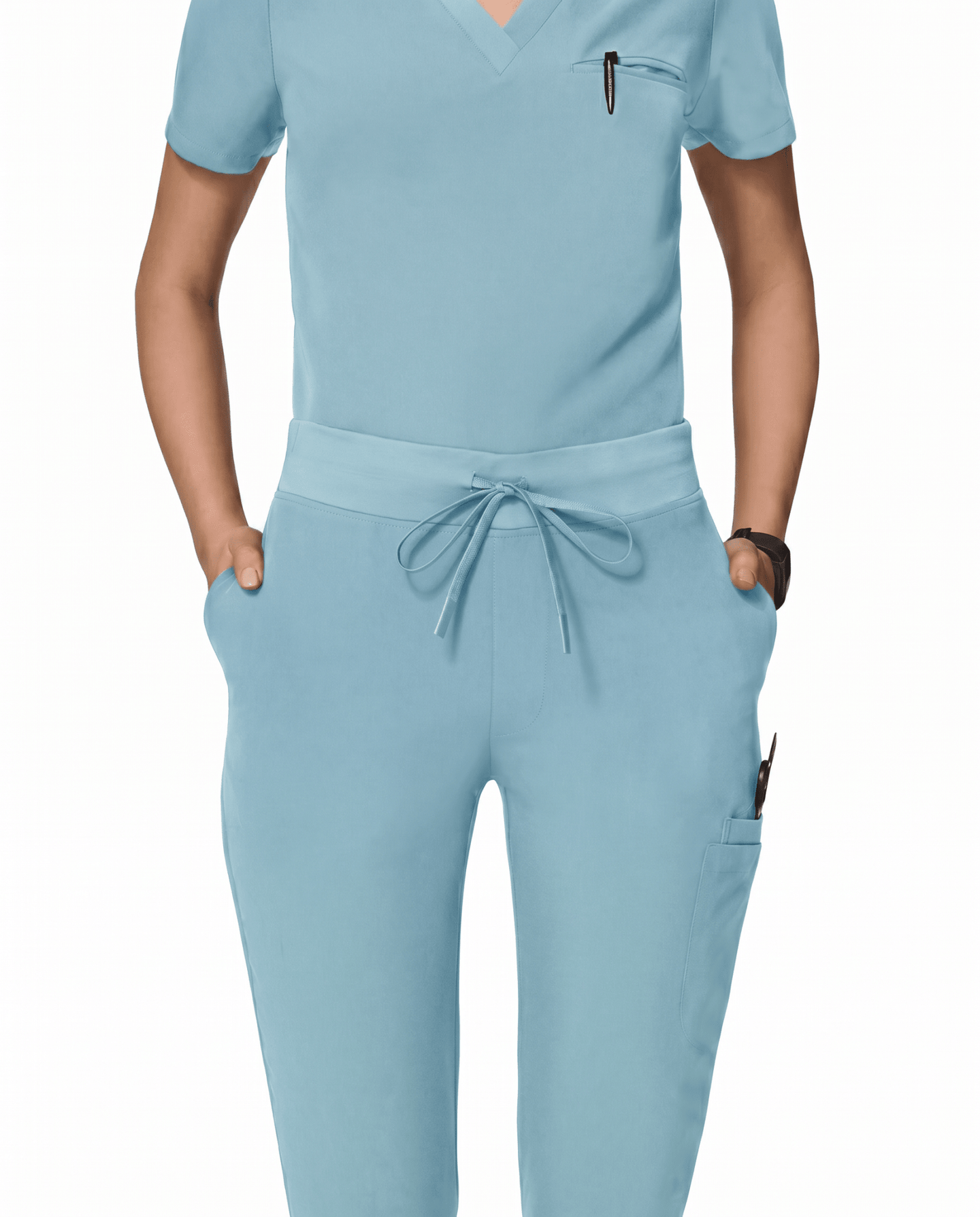 Women's Slim 6-Pocket Pant Sky Blue - Scrubloop