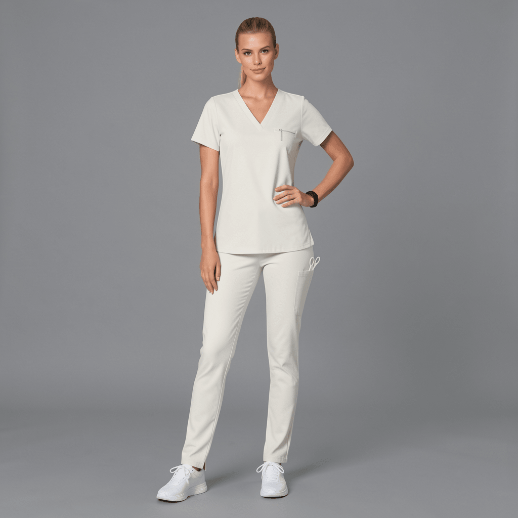 Women's Slim 6-Pocket Pant White - Scrubloop
