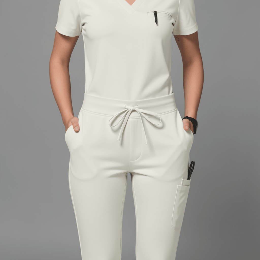Women's Slim 6-Pocket Pant White - Scrubloop