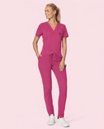 Women's Slim 6-Pocket Pant Wild Berry - Scrubloop