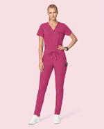 Women's Slim 6-Pocket Pant Wild Berry - Scrubloop