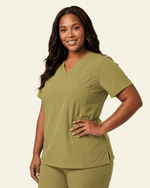 Women's Slim One-Pocket V-neck Top Avocado - Scrubloop