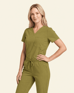 Women's Slim One-Pocket V-neck Top Avocado - Scrubloop
