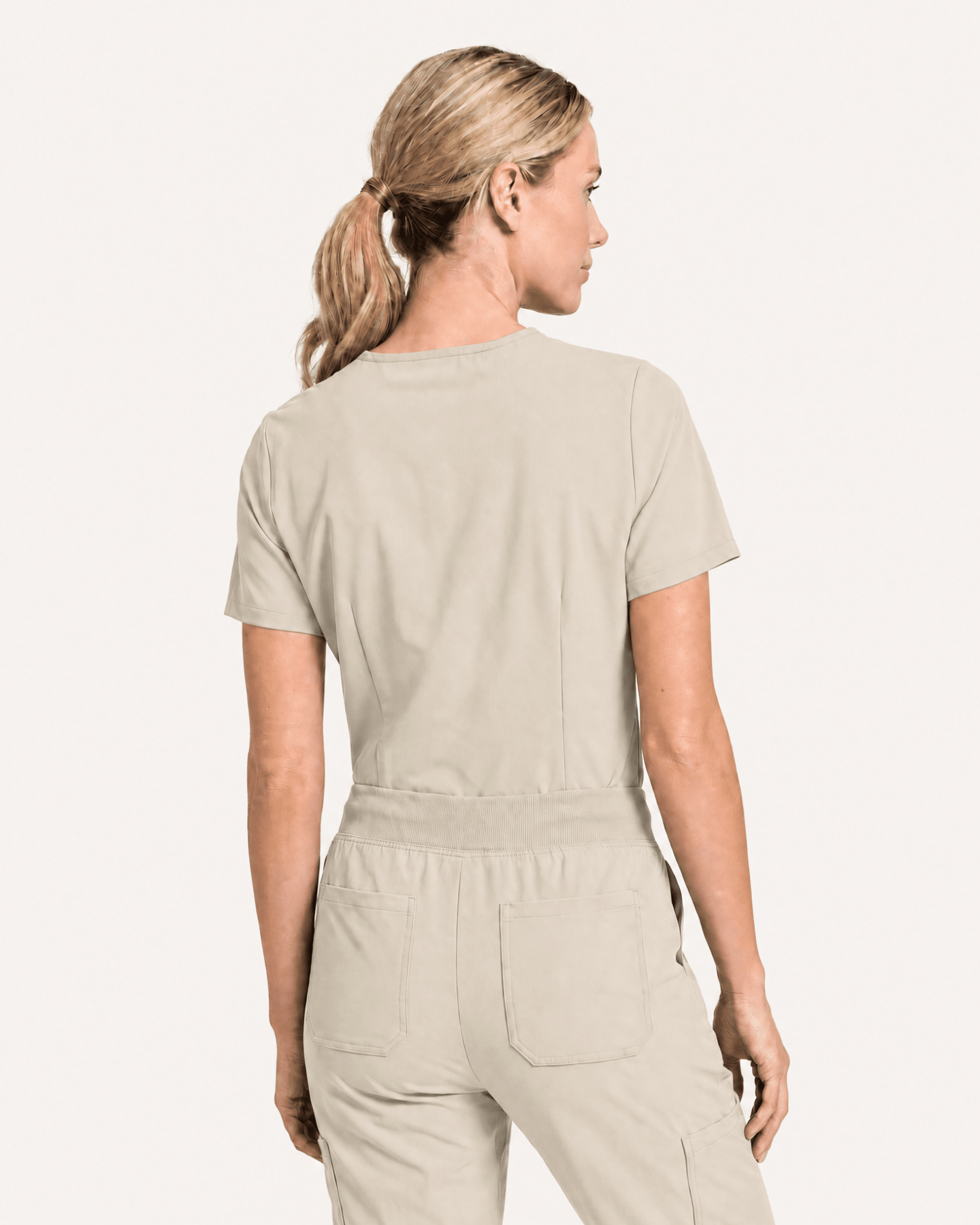 Women's Slim One-Pocket V-neck Top Birch - Scrubloop