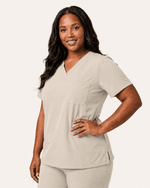 Women's Slim One-Pocket V-neck Top Birch - Scrubloop