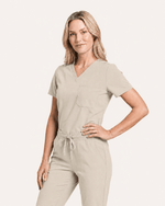 Women's Slim One-Pocket V-neck Top Birch - Scrubloop
