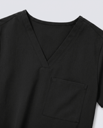 Women's Slim One-Pocket V-neck Top Black - Scrubloop
