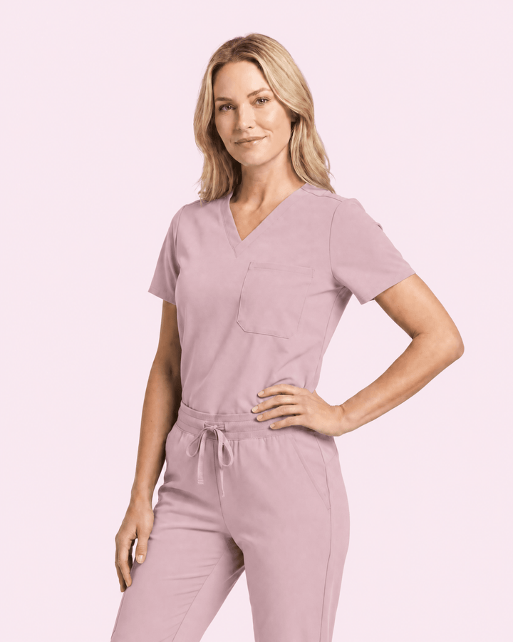 Women's Slim One-Pocket V-neck Top Blossom