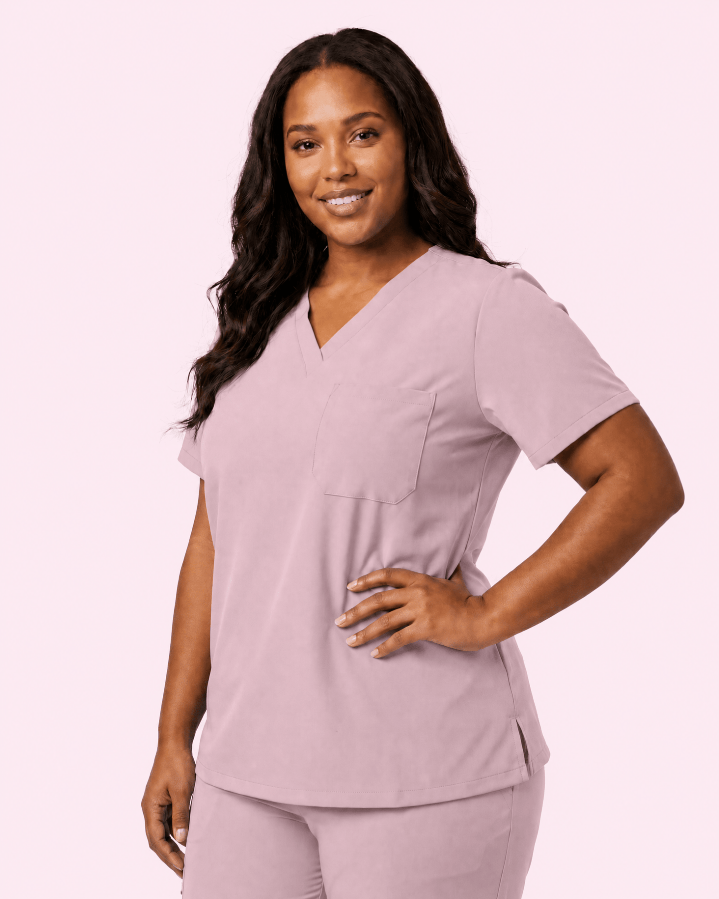 Women's Slim One-Pocket V-neck Top Blossom - Scrubloop