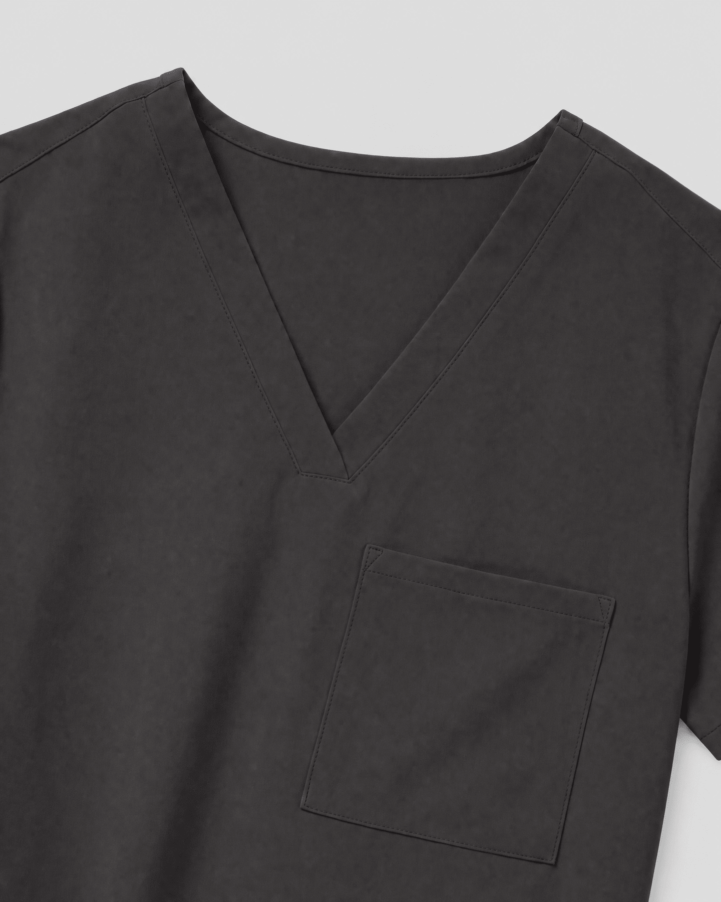 Women's Slim One-Pocket V-neck Top Charcoal - Scrubloop