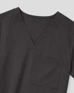 Women's Slim One-Pocket V-neck Top Charcoal - Scrubloop