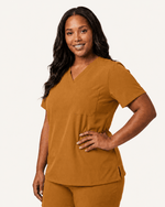 Women's Slim One-Pocket V-neck Top Cider - Scrubloop