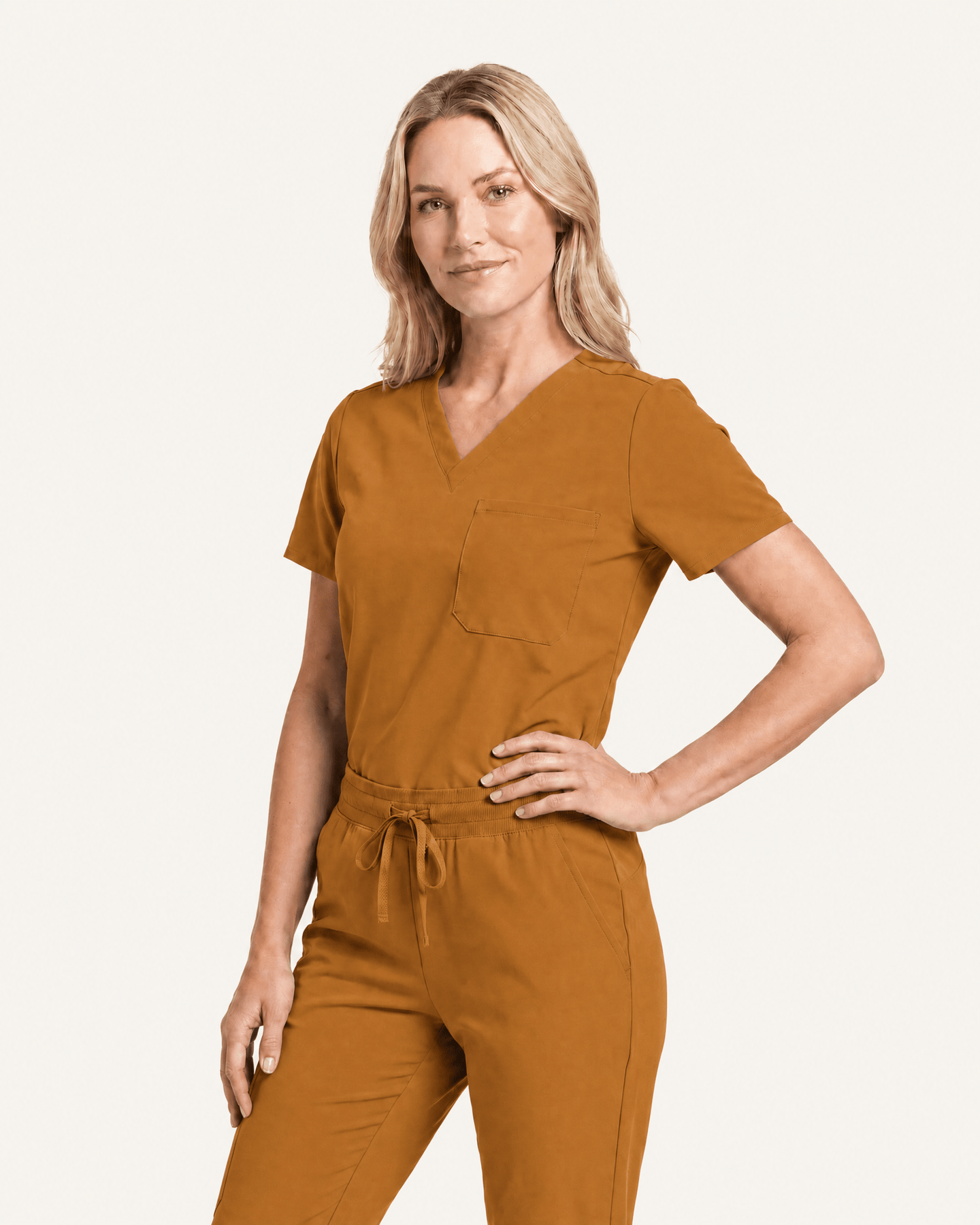 Women's Slim One-Pocket V-neck Top Cider - Scrubloop