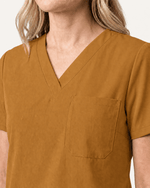 Women's Slim One-Pocket V-neck Top Cider - Scrubloop