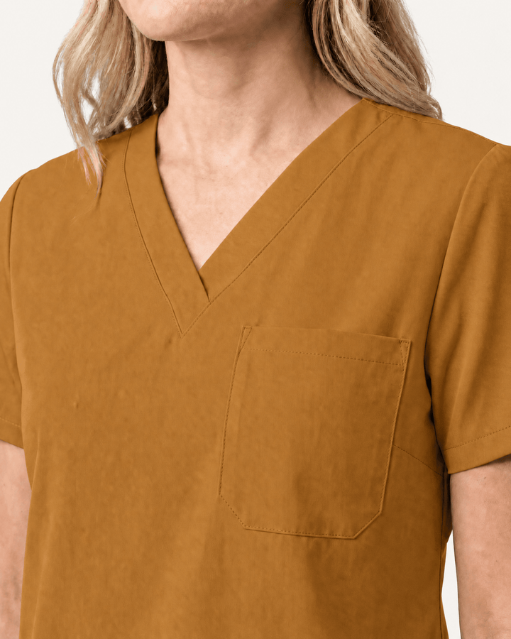 Women's Slim One-Pocket V-neck Top Cider