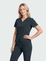 Women's Slim One-Pocket V-neck Top Dark Harbor - Scrubloop