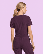 Women's Slim One-Pocket V-neck Top Deep Eggplant - Scrubloop