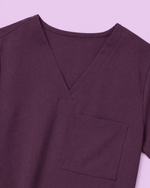 Women's Slim One-Pocket V-neck Top Deep Eggplant - Scrubloop