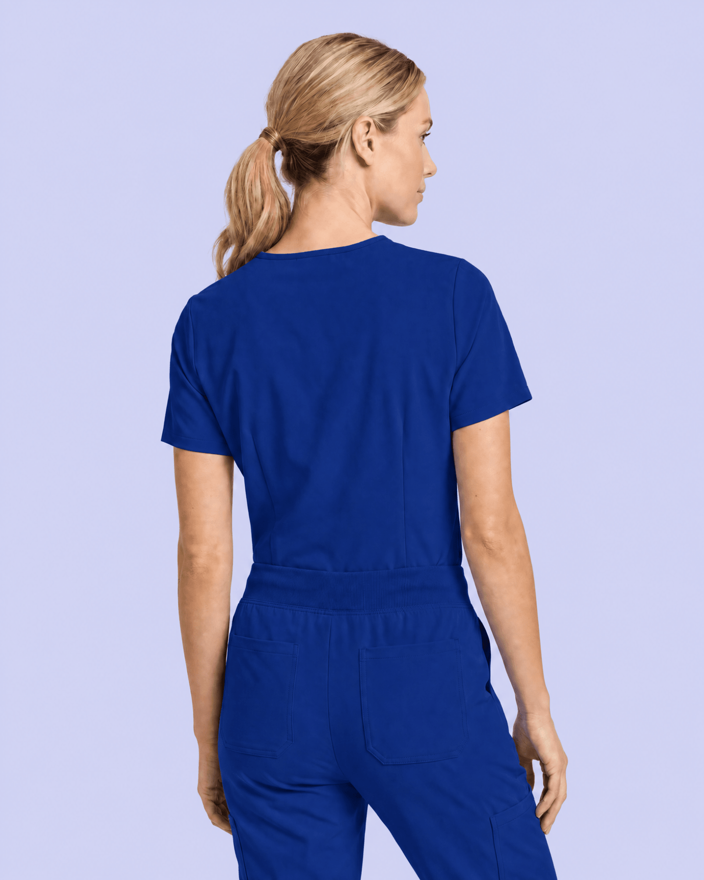 Women's Slim One-Pocket V-neck Top Galaxy Blue - Scrubloop