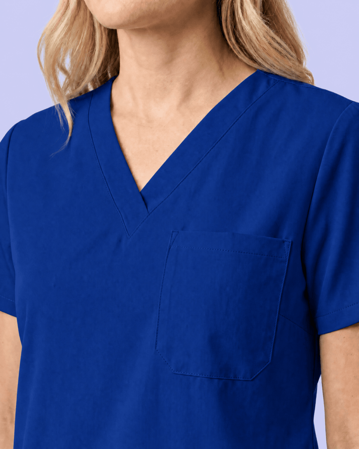 Women's Slim One-Pocket V-neck Top Galaxy Blue