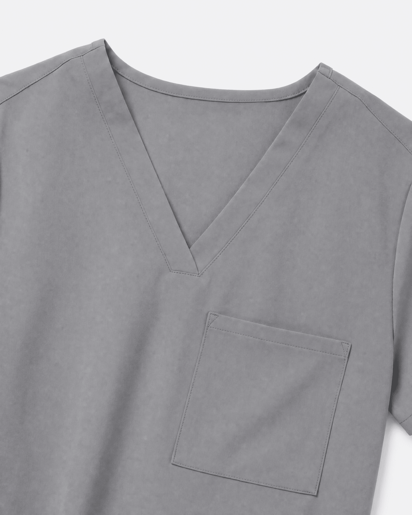Women's Slim One-Pocket V-neck Top Heather Gray - Scrubloop