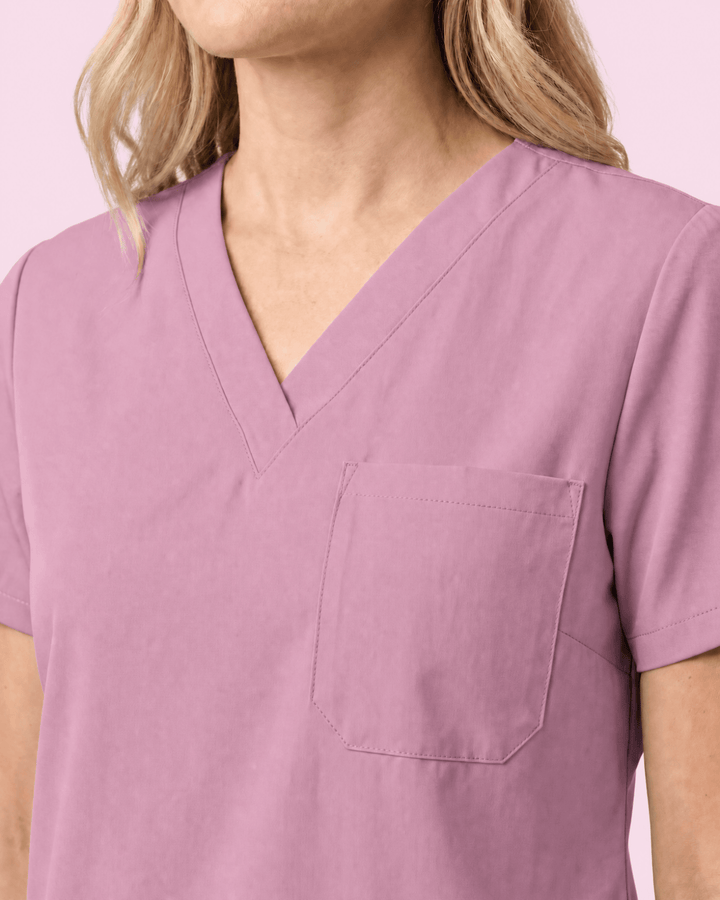 Women's Slim One-Pocket V-neck Top Lilac