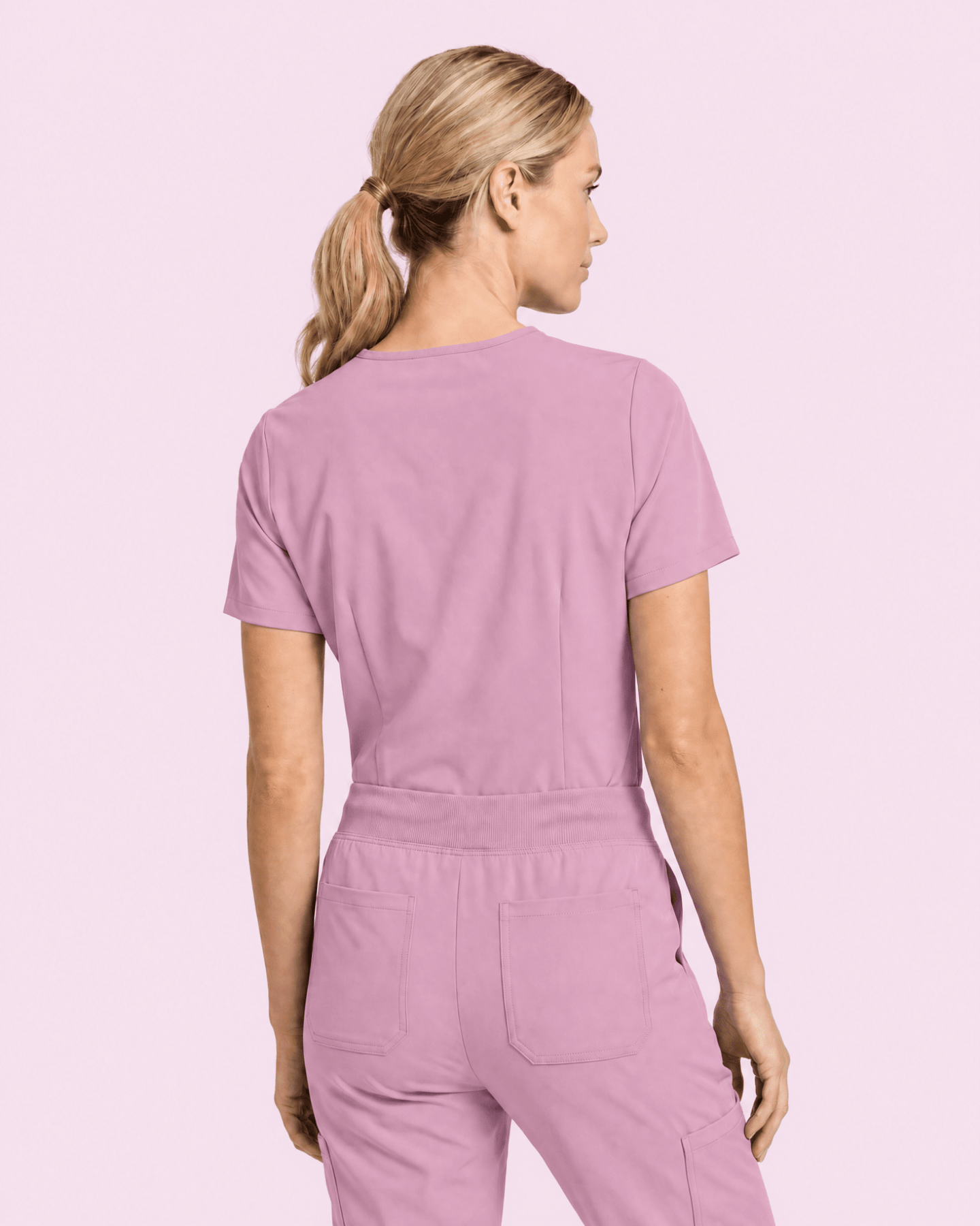 Women's Slim One-Pocket V-neck Top Lilac - Scrubloop