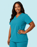 Women's Slim One-Pocket V-neck Top Marina - Scrubloop