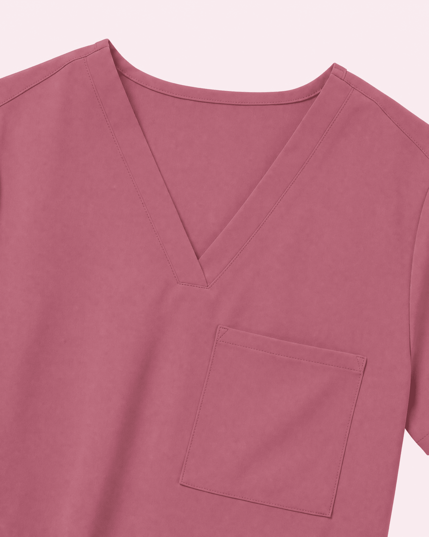 Women's Slim One-Pocket V-neck Top Mauve - Scrubloop