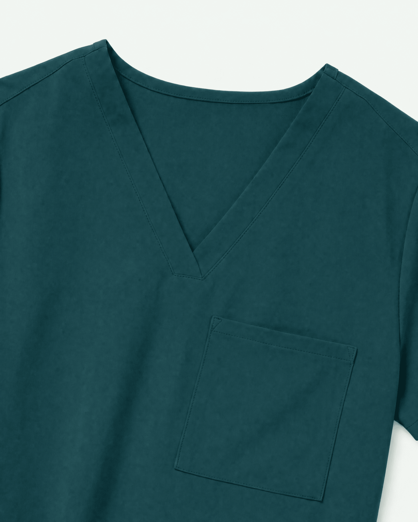 Women's Slim One-Pocket V-neck Top Midnight Green - Scrubloop