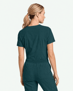 Women's Slim One-Pocket V-neck Top Midnight Green - Scrubloop