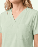 Women's Slim One-Pocket V-neck Top Mint - Scrubloop