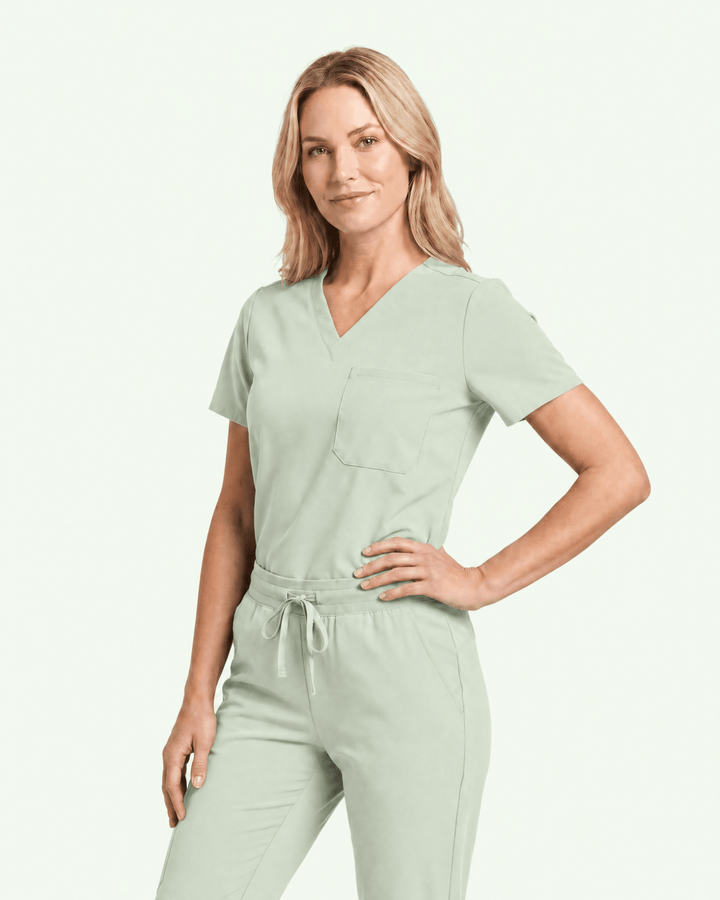 Slim One-Pocket V-neck Top