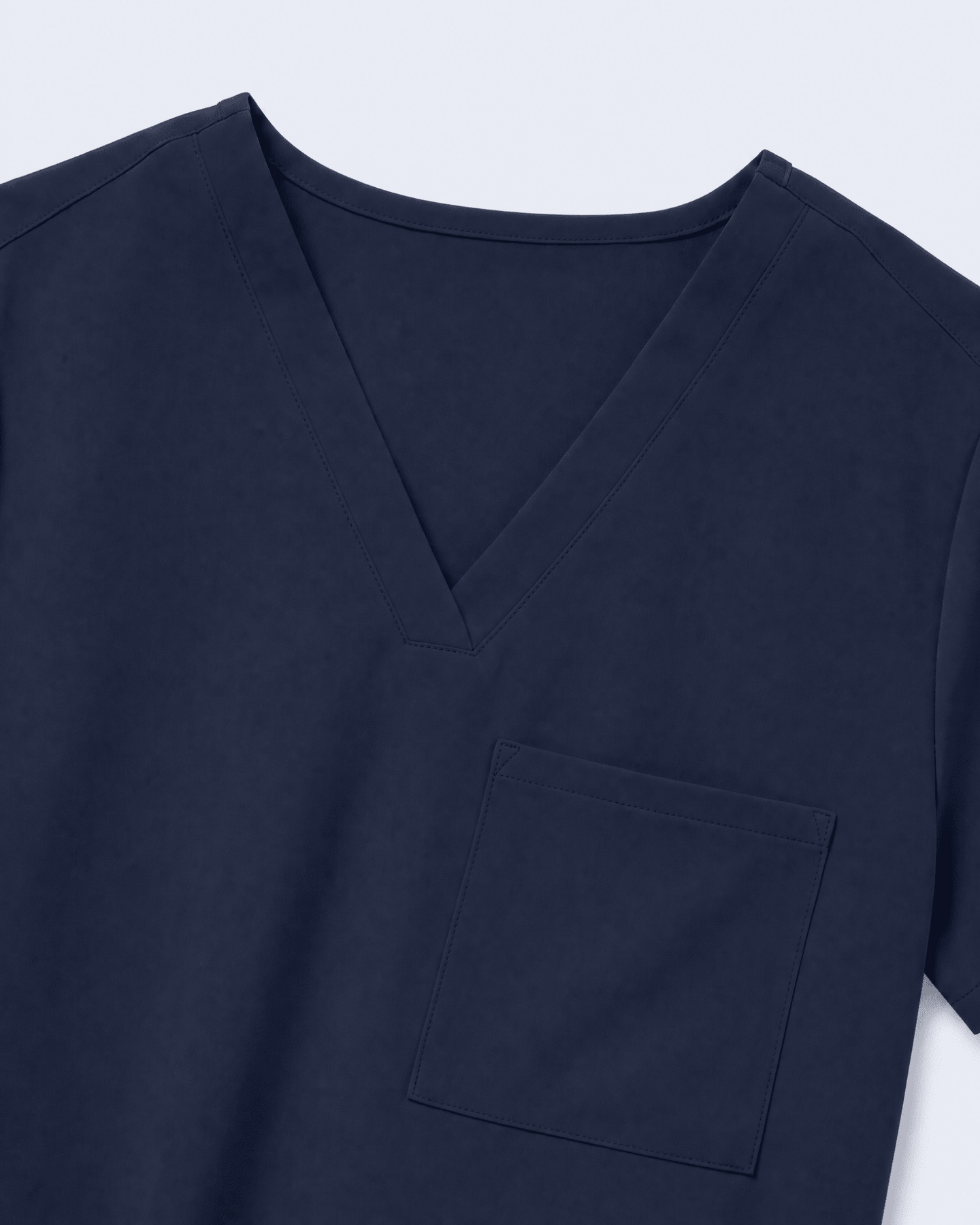 Women's Slim One-Pocket V-neck Top Navy - Scrubloop