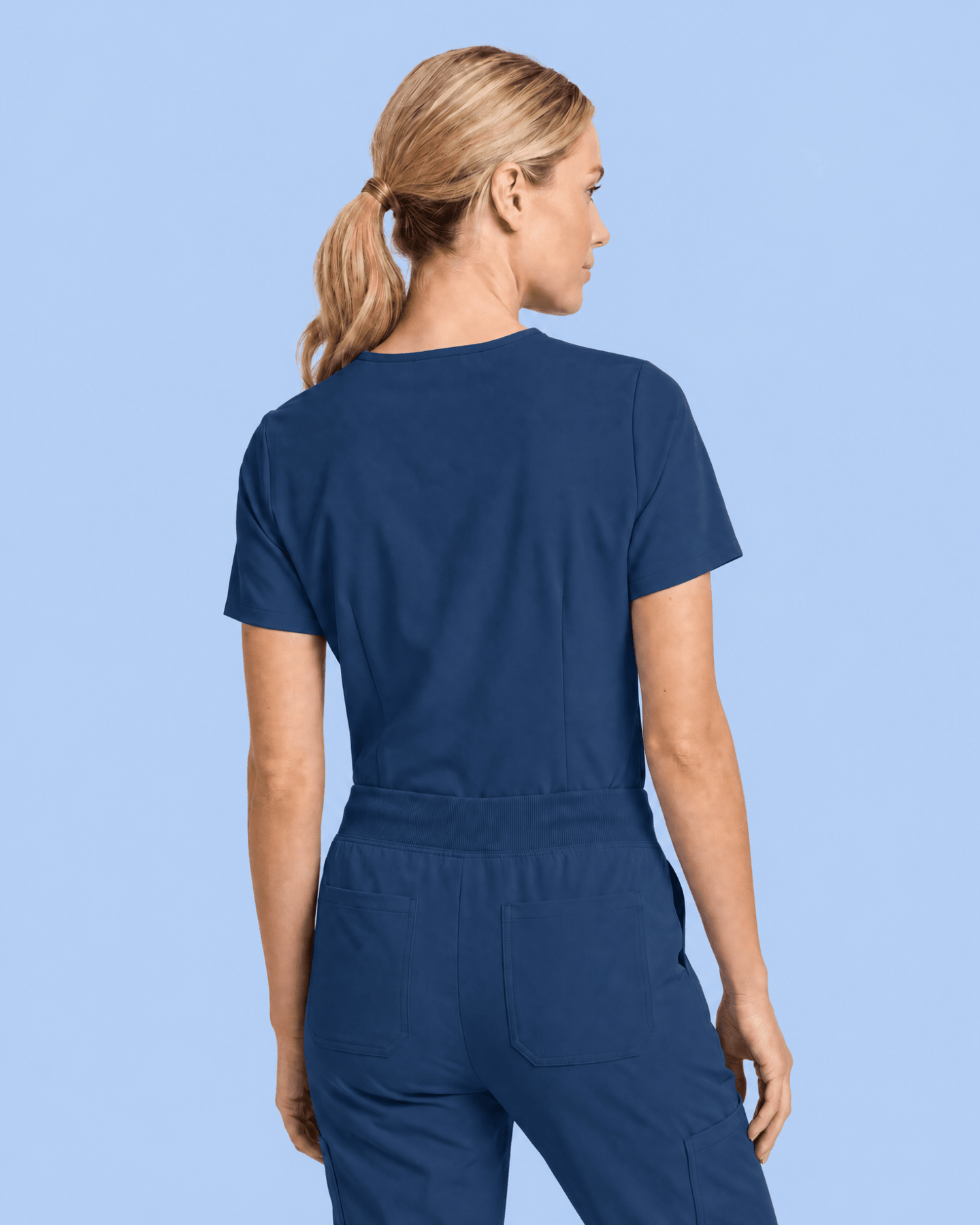Women's Slim One-Pocket V-neck Top Ocean - Scrubloop
