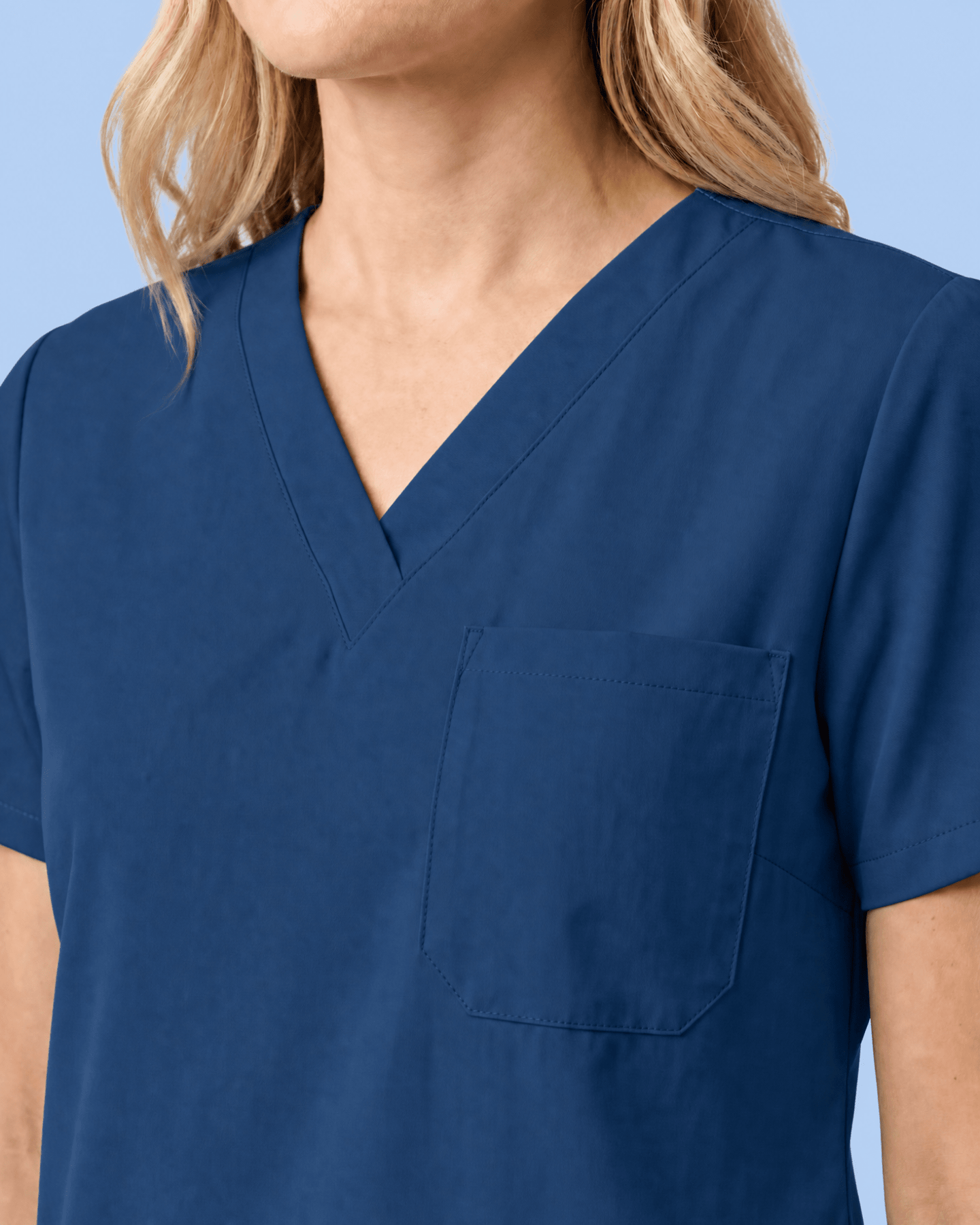 Women's Slim One-Pocket V-neck Top Ocean - Scrubloop